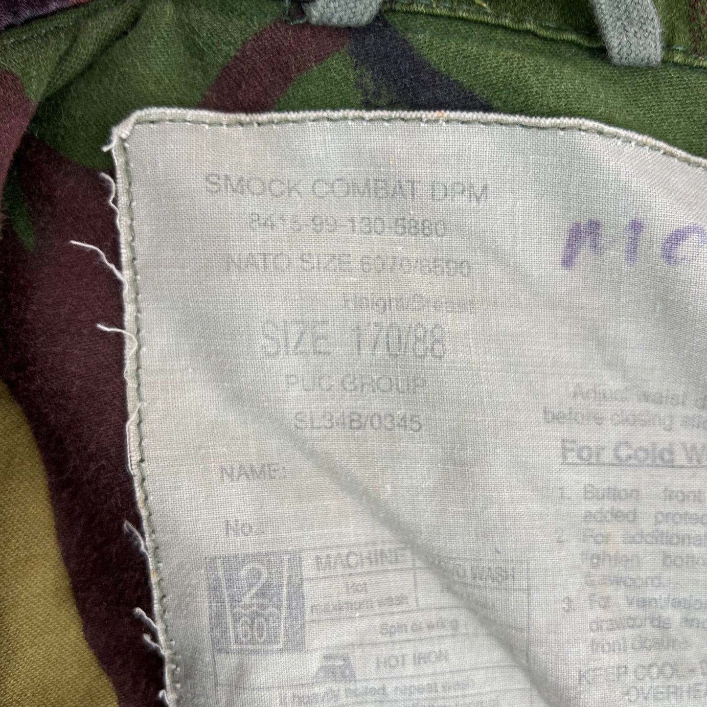 British Army 84 Pattern Woodland DPM Camo Combat Smock - Small 170/88
