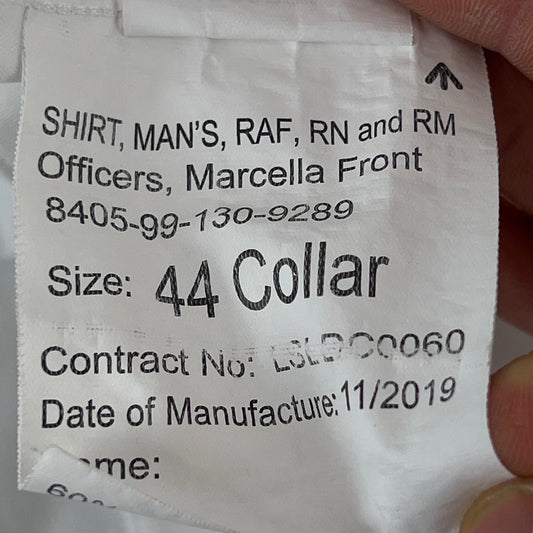 British Army White Marcella Mess Dress Shirt - X Large C44