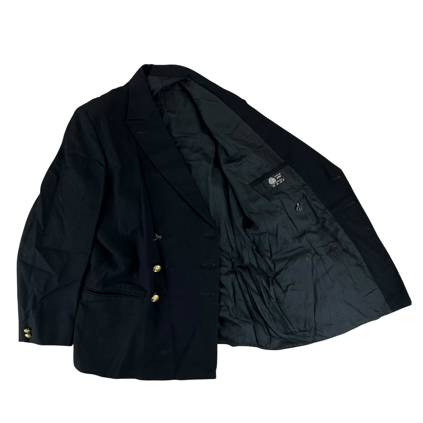 British Royal Navy 70s Black Dress Blazer Jacket - X Large