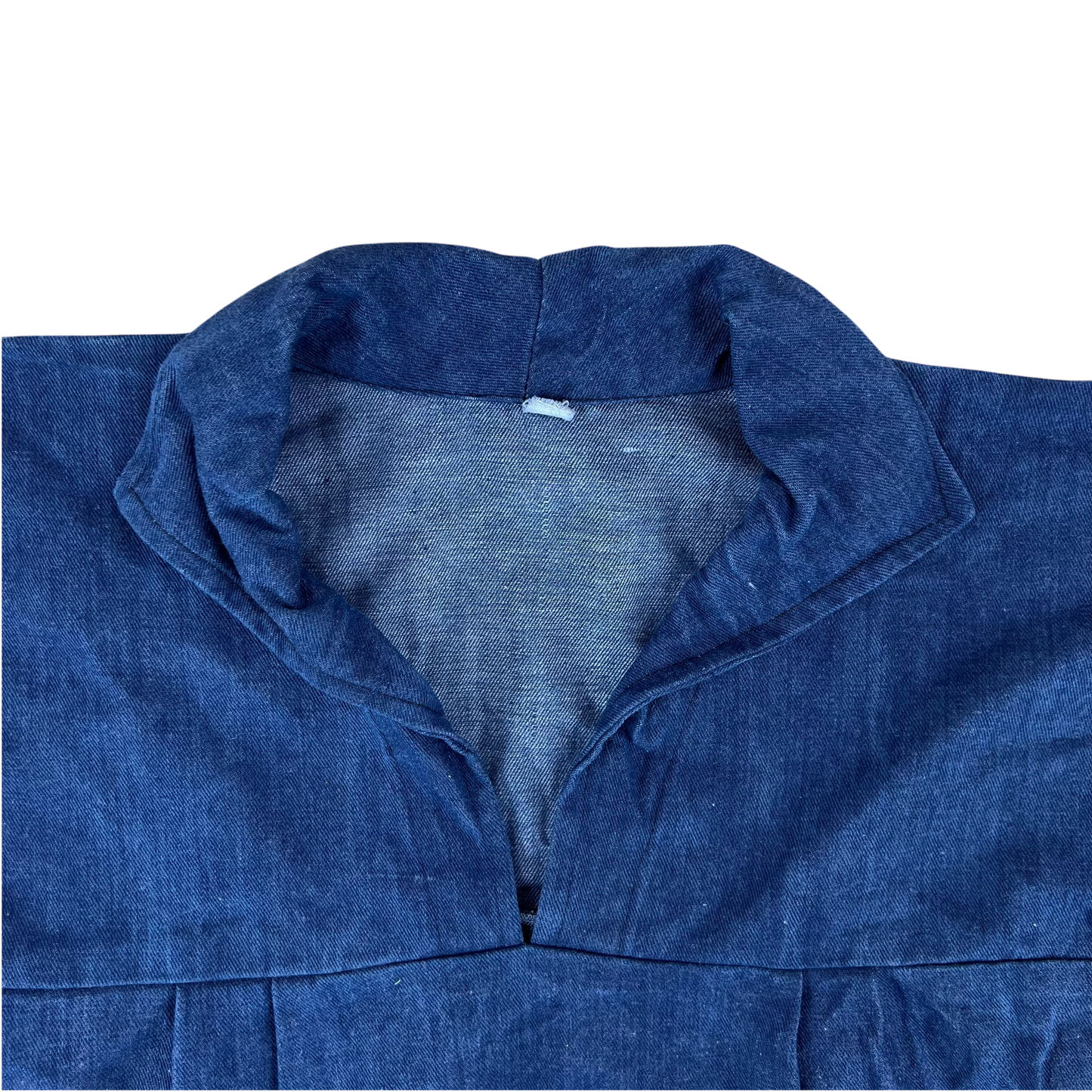 French Army Navy 70s Vintage Denim Pullover Top - Small