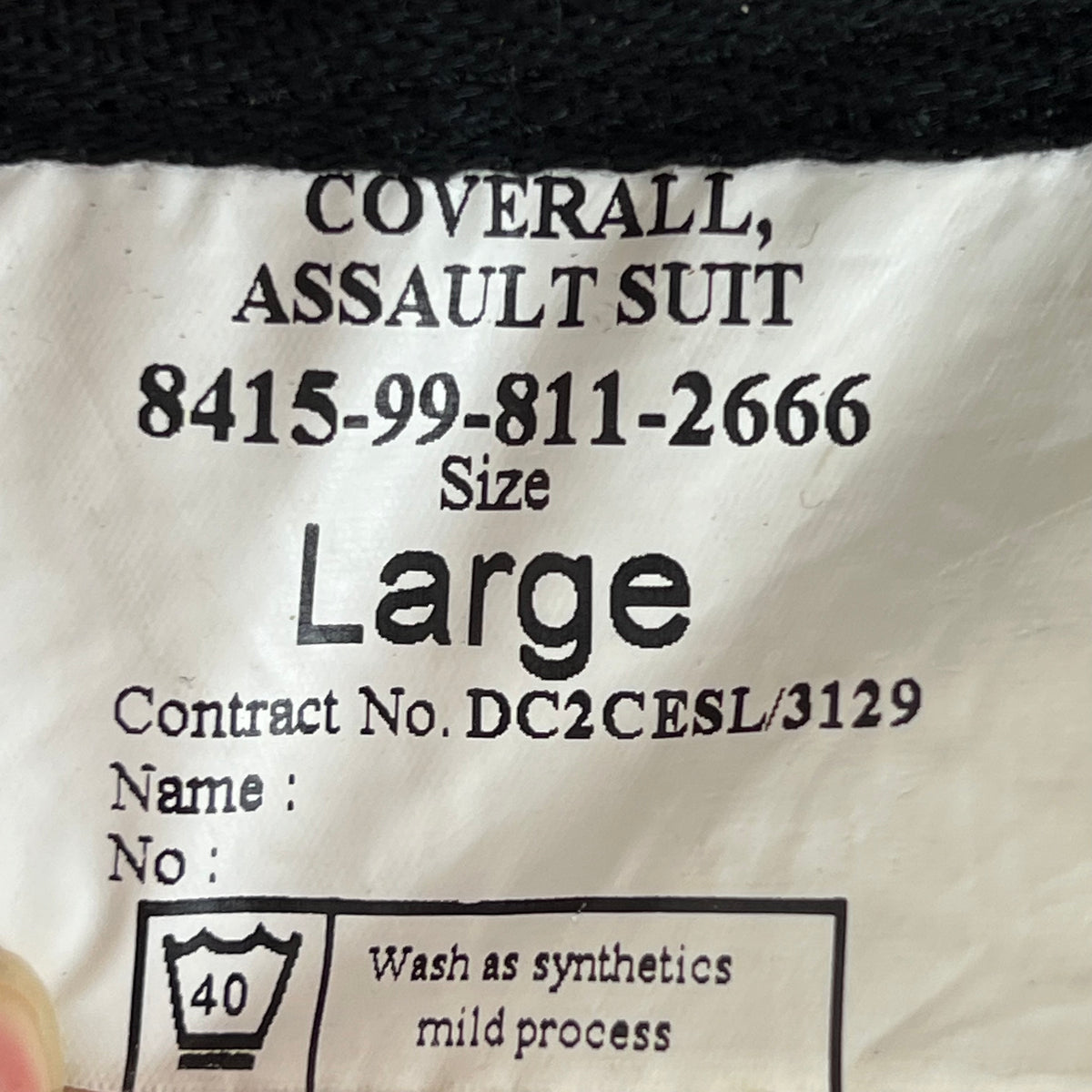 British Army Assault Suit Coverall Black - Large