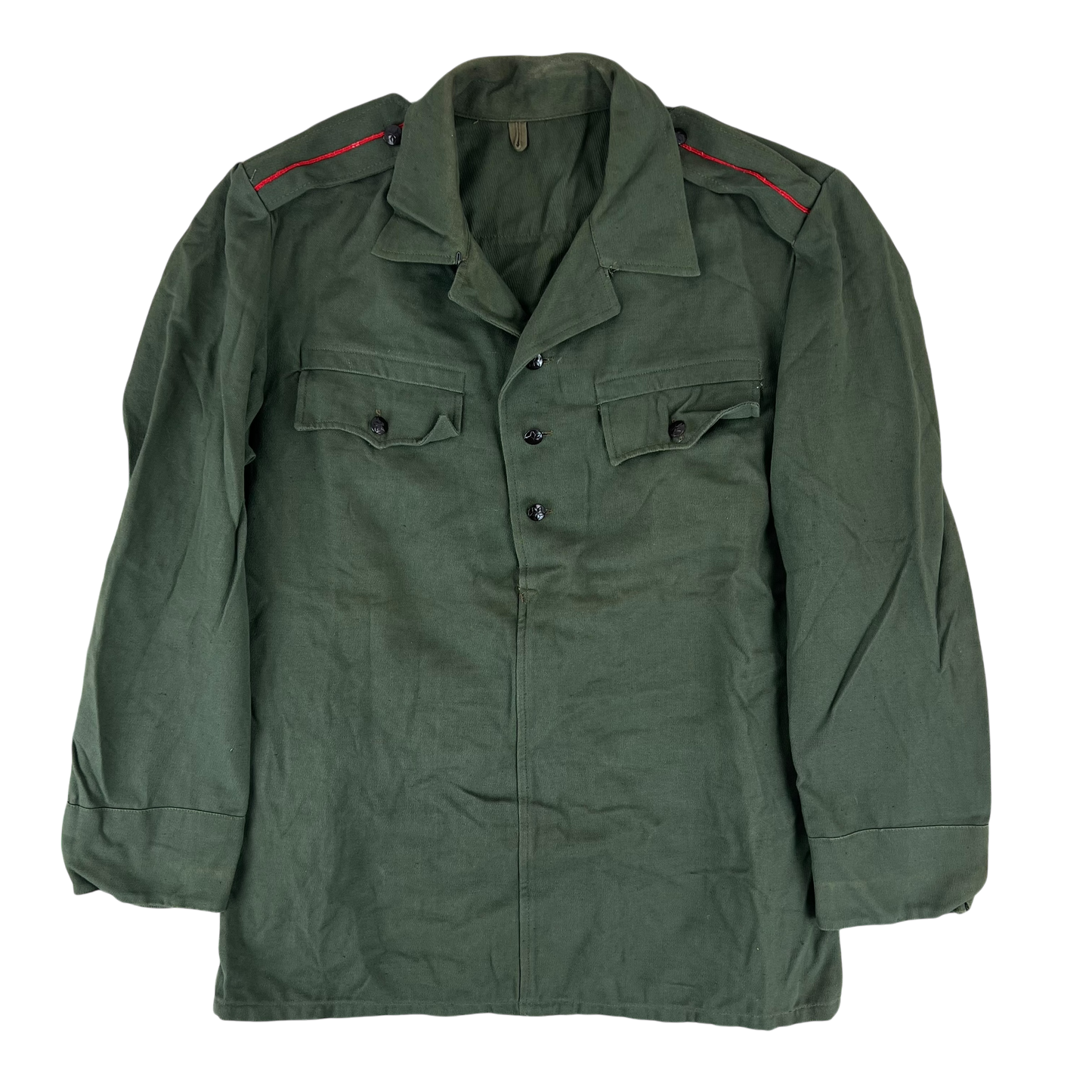Bulgarian People's Army Officer's Olive Green Cossack Shirt - Large