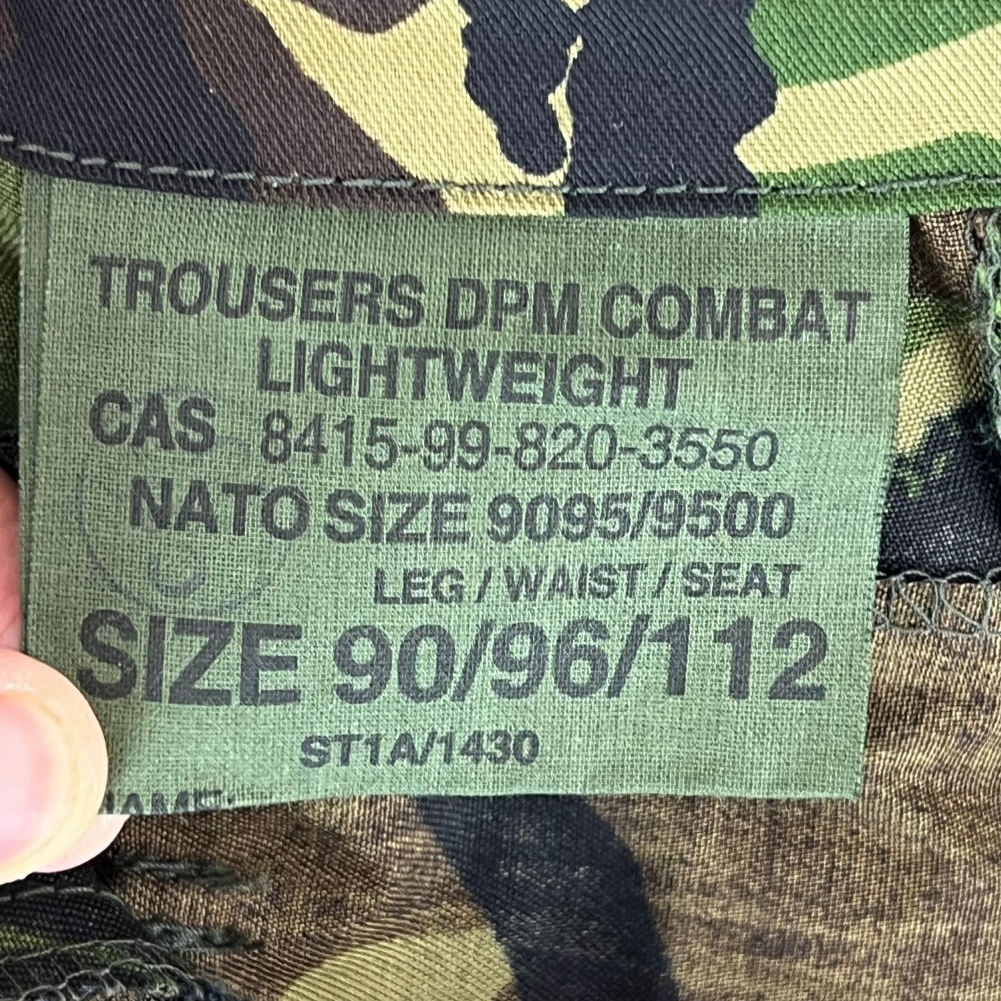 British Army S95 DPM Camouflage Combat Trousers - W37 L35