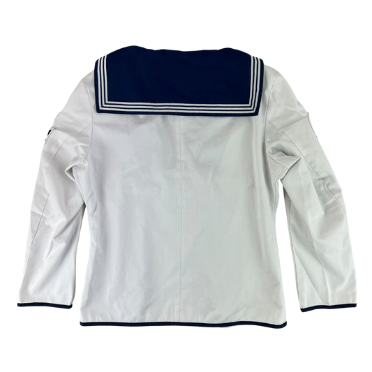 British Royal Navy Class II White Jumper Sailor's Top - Medium