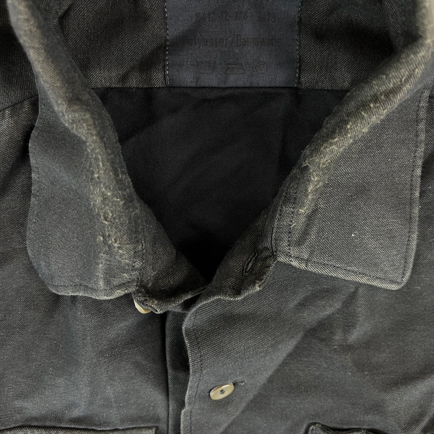 German Army Re-Dyed Black Long Sleeve Field Shirt - Large