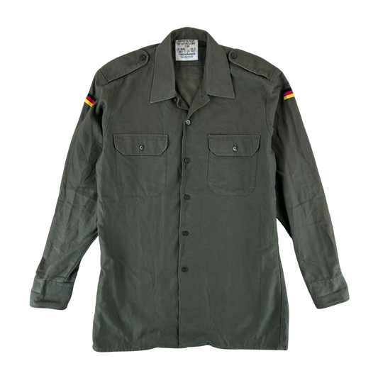 German Army Olive Green Long Sleeve Field Shirt - Medium GrNr3