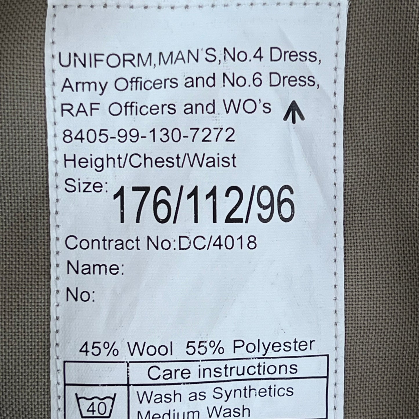 British Army No. 6 Tropical Dress Jacket - Adjutant Generals Corps - Large 176/112