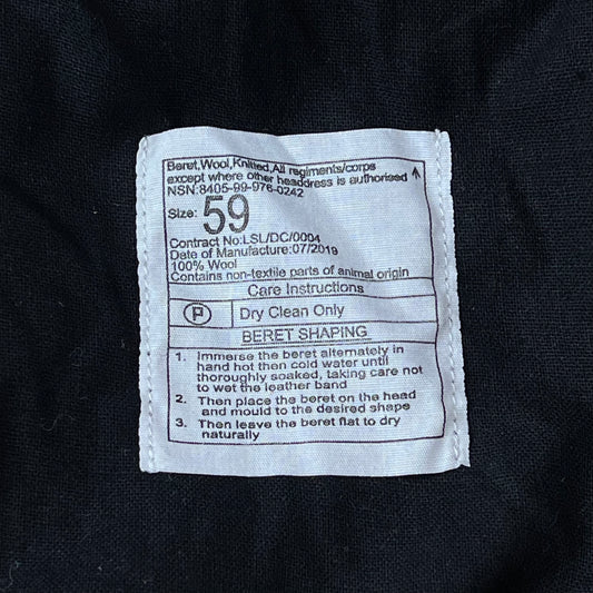 British Army Royal Logistics Corps Beret w/ Badge - Large 59cm