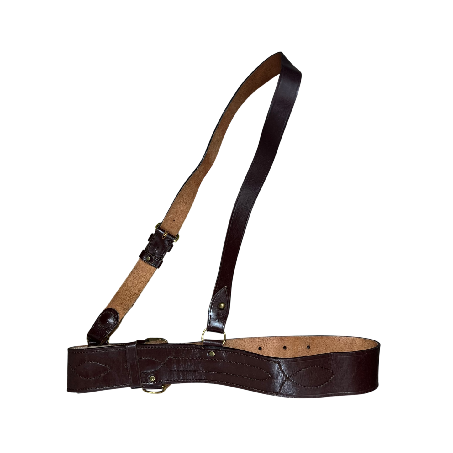 British Army Brown Sam Browne's Leather Belt - Large