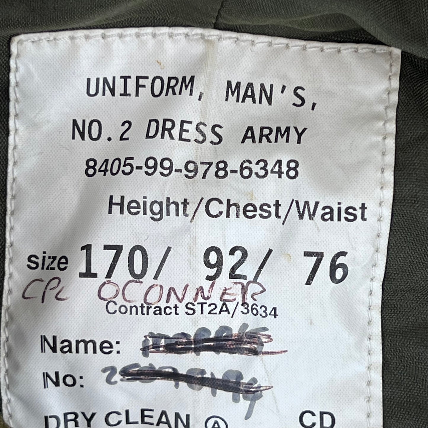 British Army 1980 Pattern No. 2 Olive Green Dress Jacket - Army Air Corps - Small 170/92