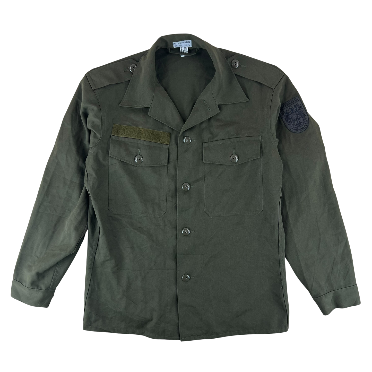 Austrian Army Olive Drab Long Sleeve Field Shirt - Medium 96-100 III-IV