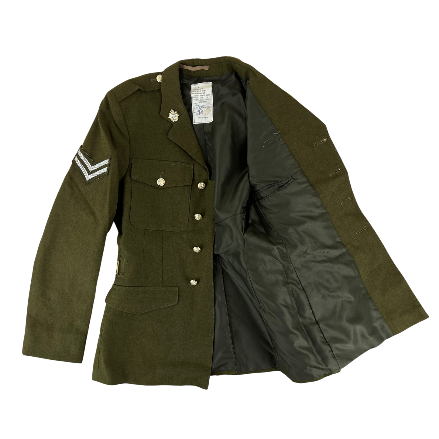 British Army 1980 Pattern No. 2 Olive Green Dress Jacket - RLC - Medium 170/96
