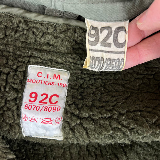 French Army F1 Olive Green Jacket w/ Thermal Liner - Large