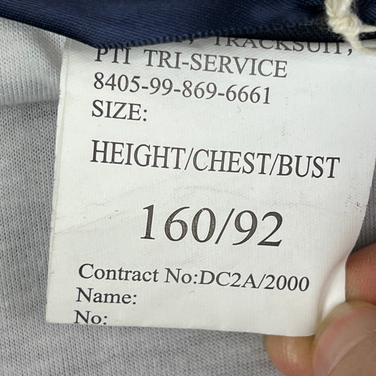 British Army / Tri-Services Navy Blue PTI Tracksuit Top Jacket - Medium 160/92