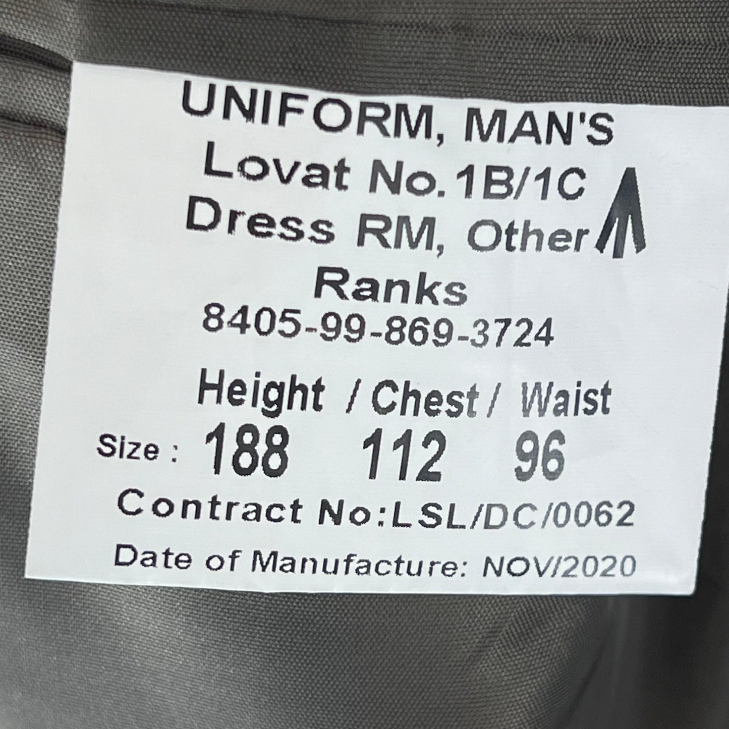 British Royal Navy Royal Marines Lovat No. 1B / 1C Dress Jacket - Large 188/112