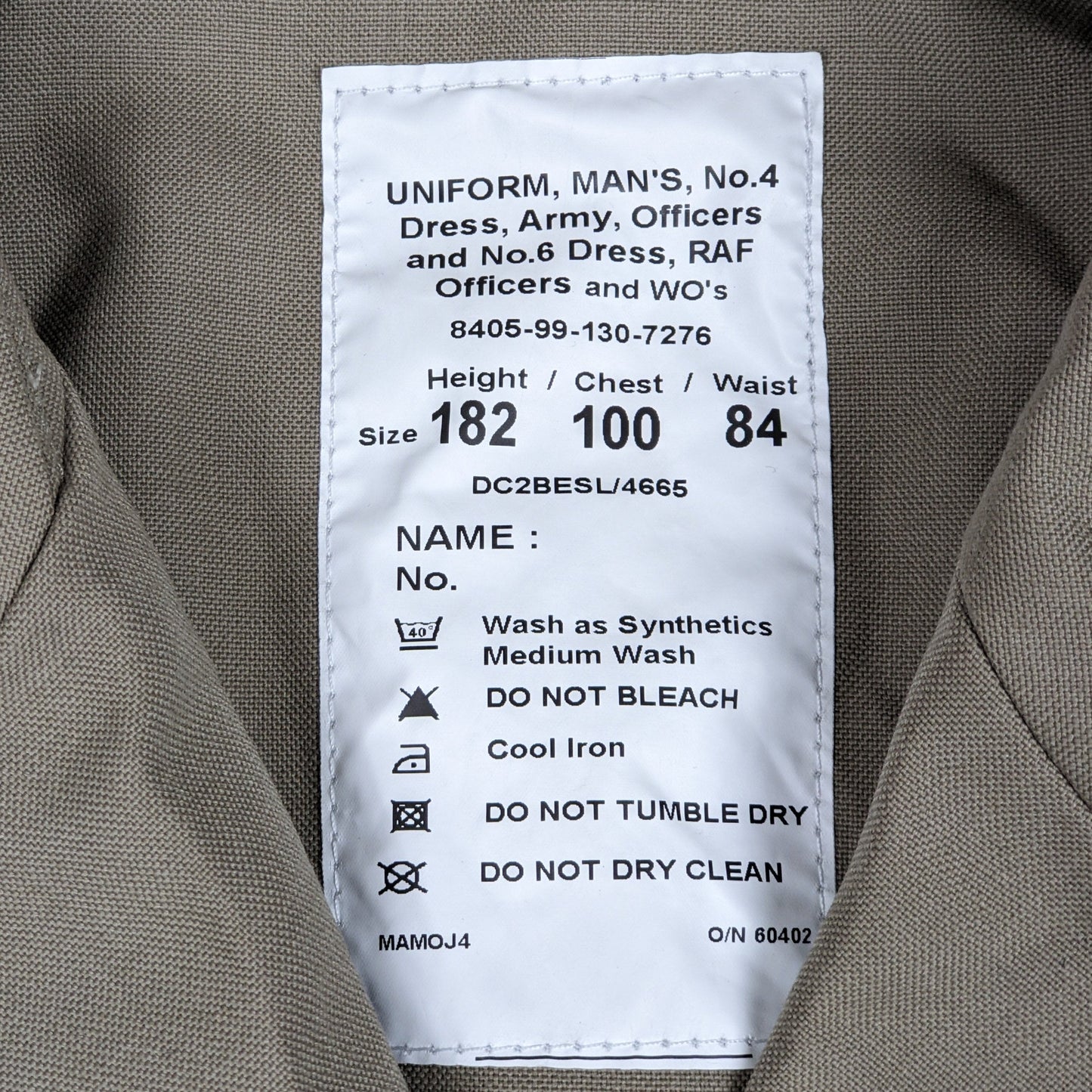 British Army / RAF No.4 & No.6 Dress Uniform Jacket & Belt - NO Buttons