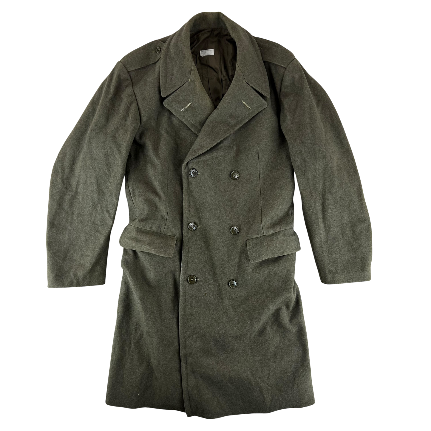 Italian Army 60s Khaki Greatcoat - Large