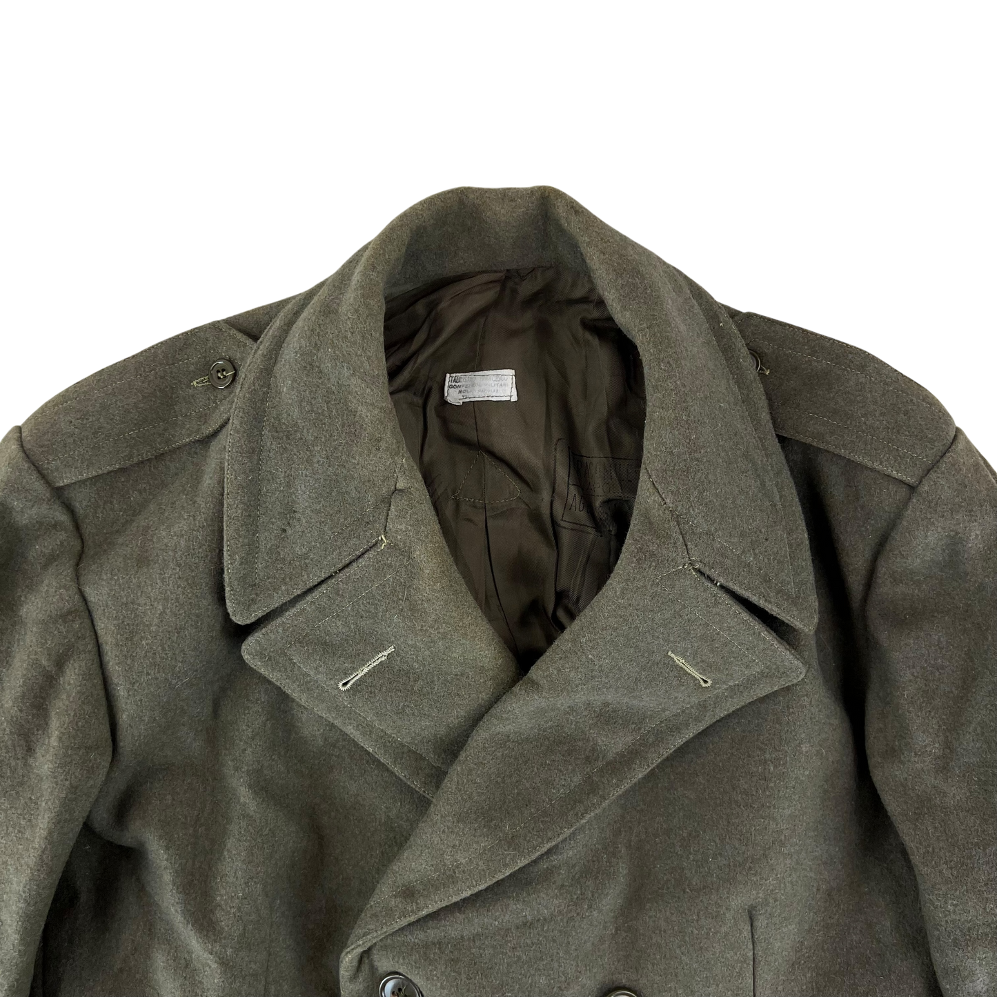 Italian Army 60s Khaki Greatcoat - Large