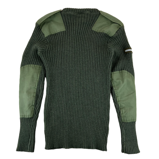 British Army Olive OG Utility Jersey Pullover Jumper w/ Lance Corporal Patch - Large 106cm