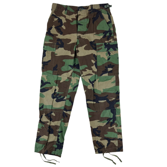 US Army Vintage M81 Woodland Camo Ripstop BDU Combat Trousers - W31 L31