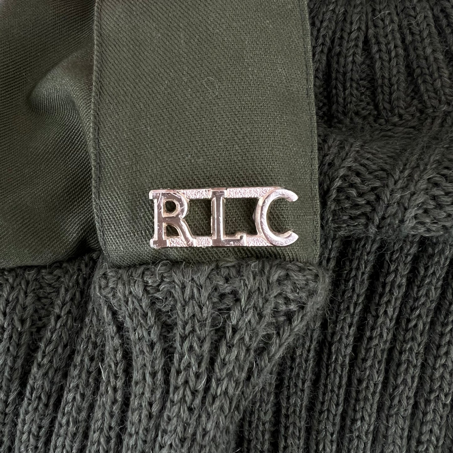 British Army Olive OG Utility Jersey Pullover Jumper w/ RLC Pips - X Small 74cm