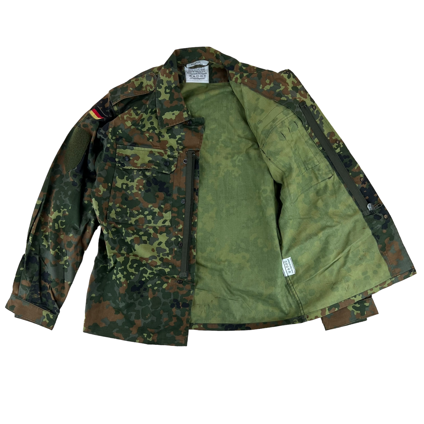 German Army Flecktarn Camouflage Long Sleeve Field Shirt - Medium GrNr 1
