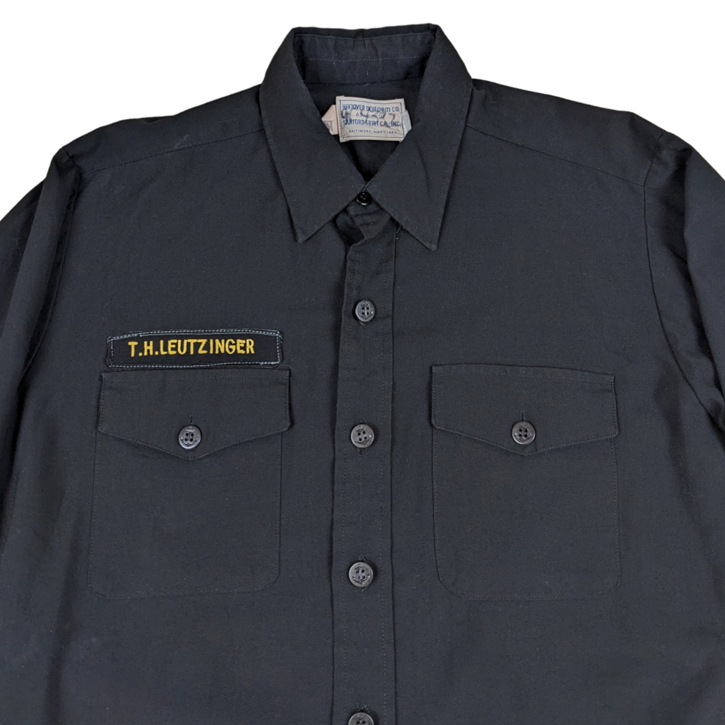 US Navy 80s Black Long Sleeve Service Shirt