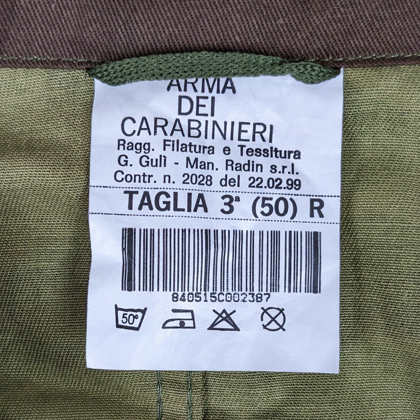 Italian Arma dei Carabinieri Roma 90 Woodland Camouflage Combat Jacket