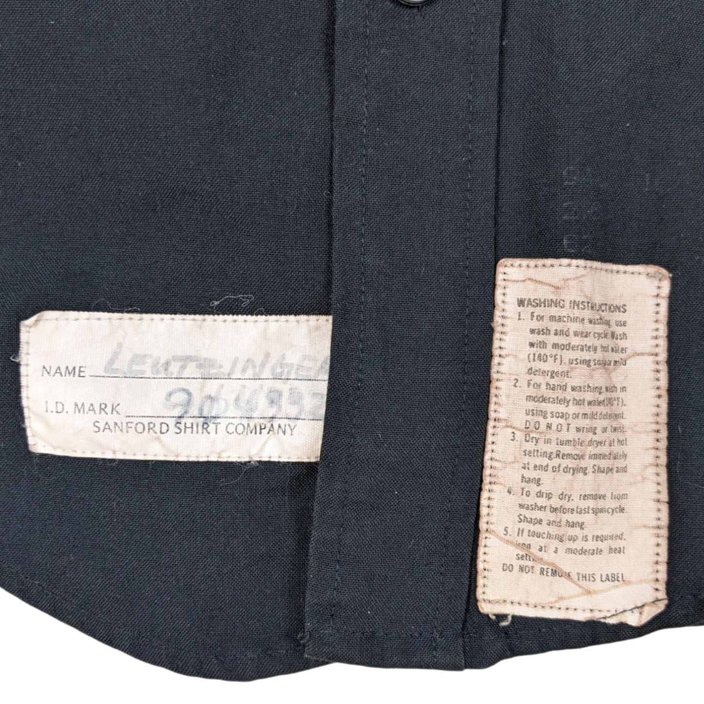 US Navy 80s Black Long Sleeve Service Shirt