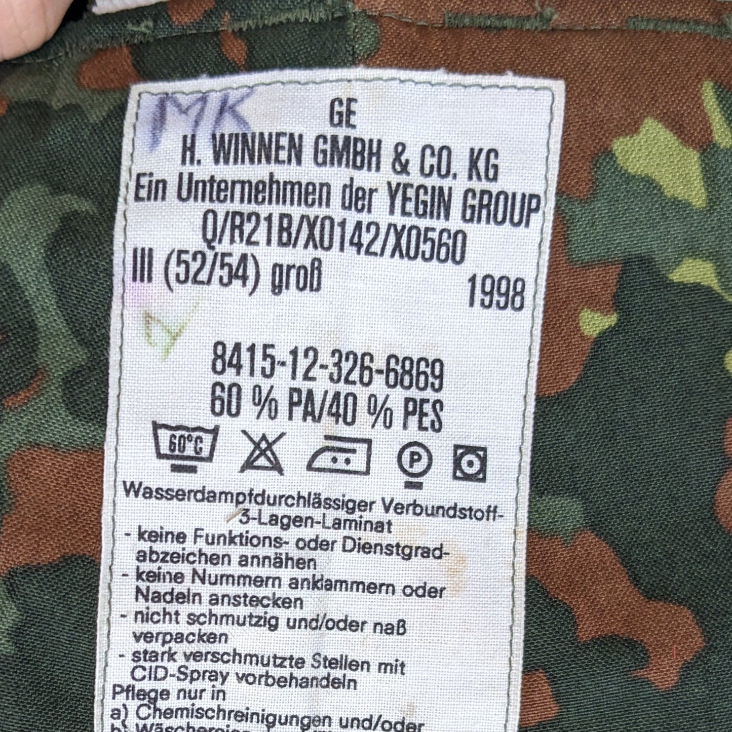 German Army Flecktarn Camo Waterproof Overalls / Overtrousers