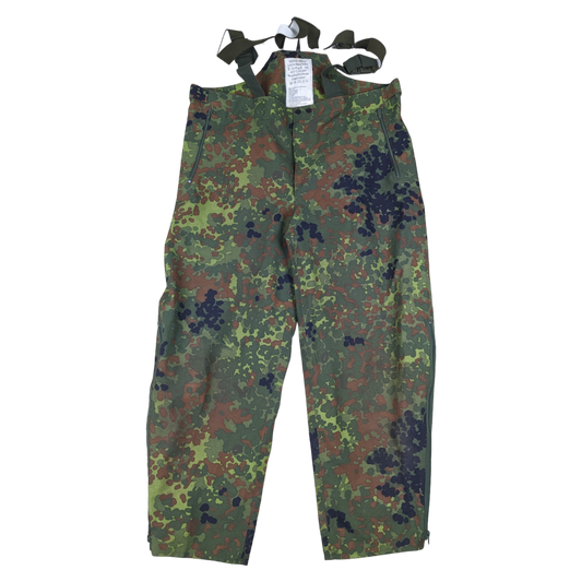 German Army Flecktarn Camo Waterproof Overalls / Overtrousers