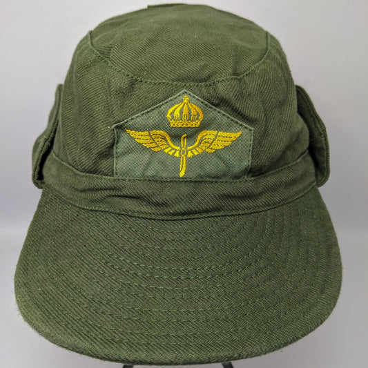 Swedish Air Force M59 Forest Green Fatigue Cap w/ Patch