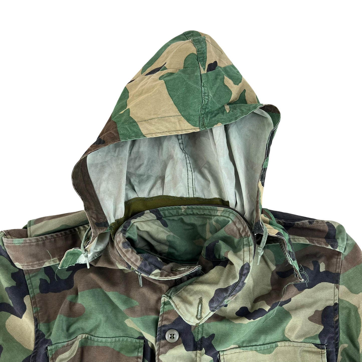 US Army M81 Woodland Camo M65 Cold Weather Field Coat - Small