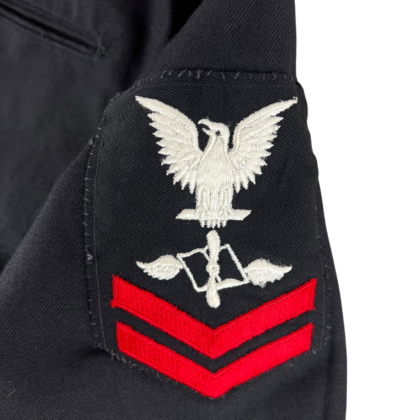 US Navy 80s Sailor's Black Blue Crackerjack Jumper Top - Medium 38R