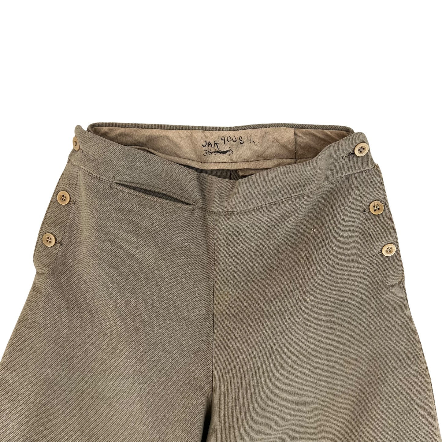 British Army 50s Khaki Cavalry Riding Trousers Jodhpurs - W22 L26.5