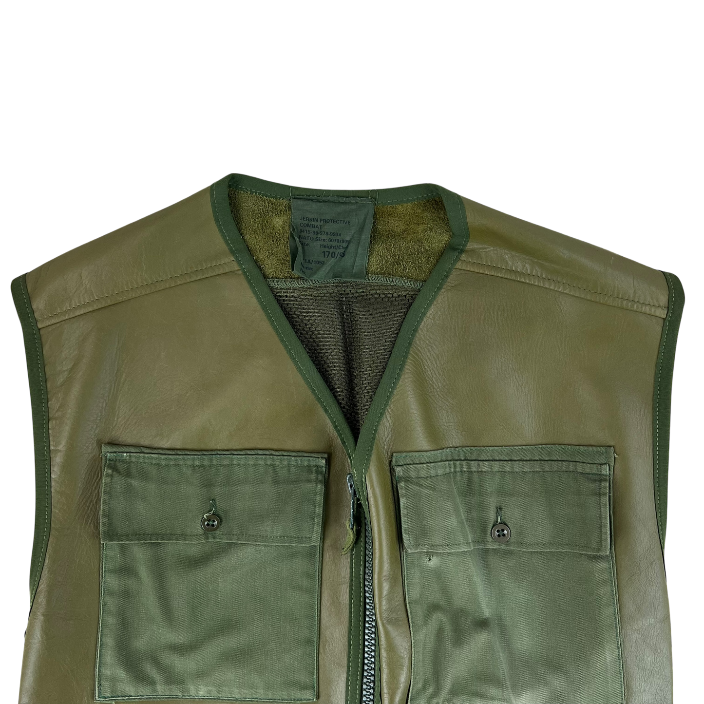 British Army Protective Leather Jerkin Vest - Medium 170/96