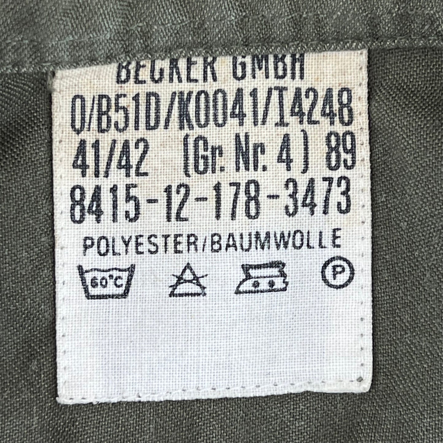 German Army Olive Green Long Sleeve Field Shirt - Large GrNr4