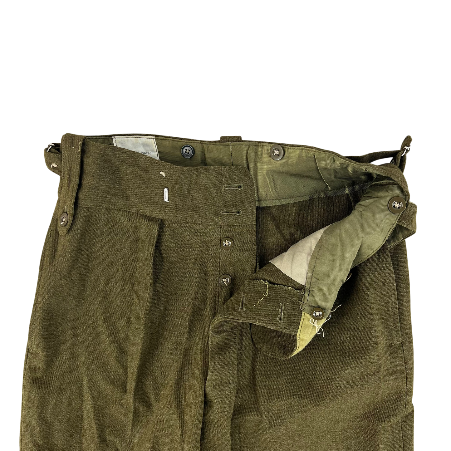 British Army 70s No2 Dress Khaki Wool Trousers - W30 L25