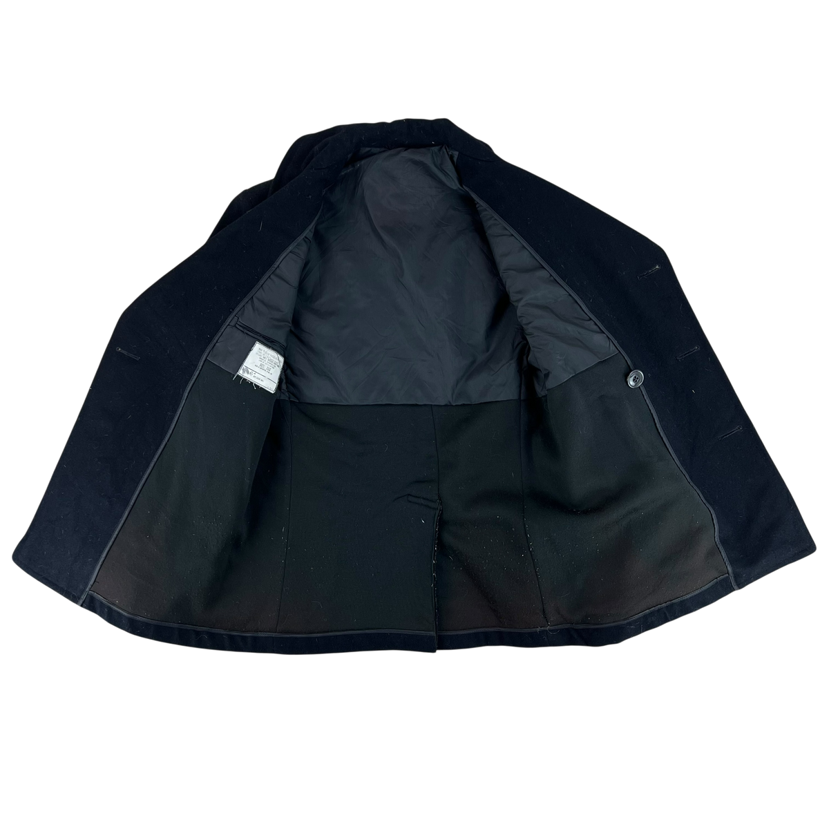 US Navy 80s Black Wool Peacoat - Medium 36S
