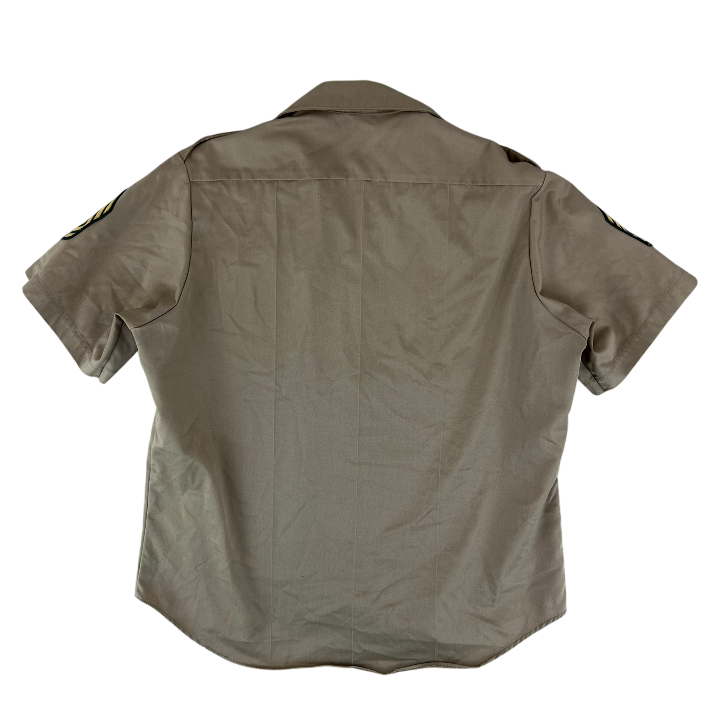 US Army 70s Khaki Short Sleeve Shirt w/ Decorations - Large