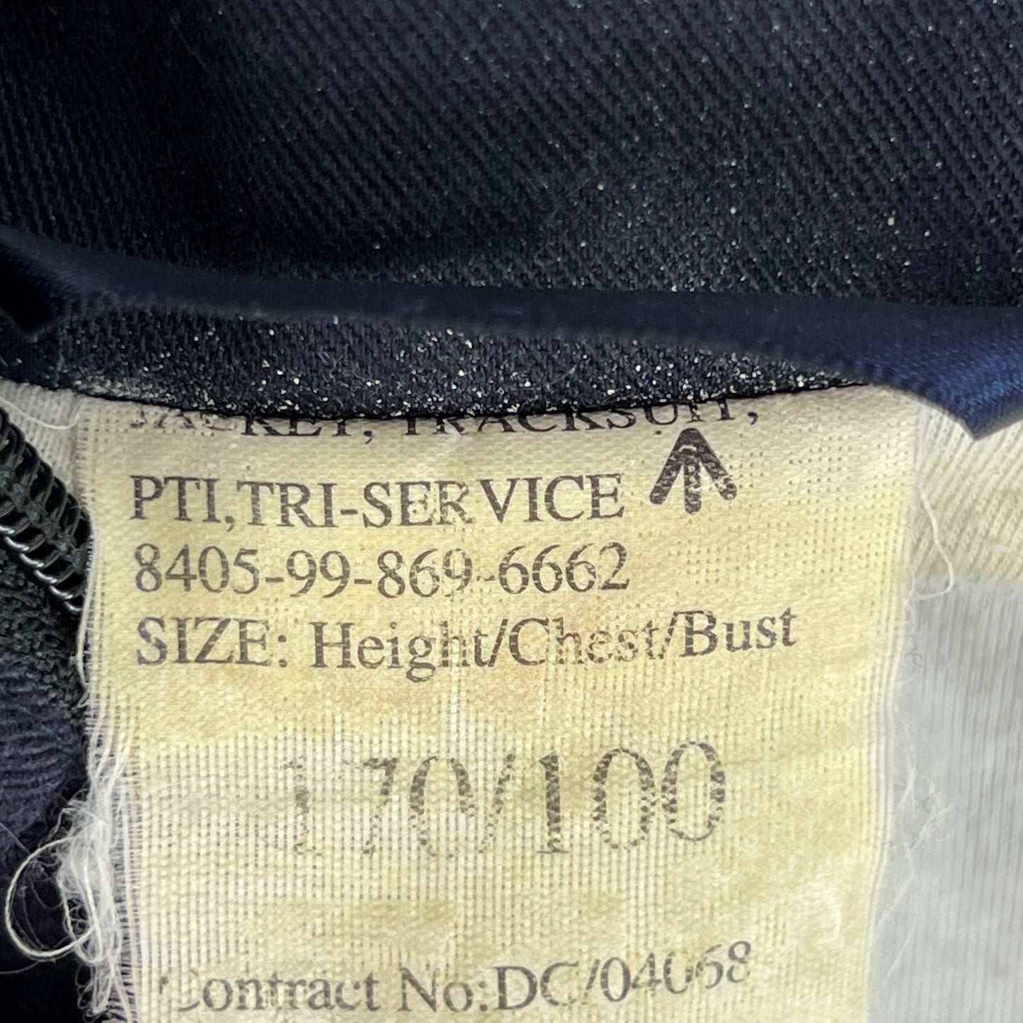 British Army / Tri-Services Navy Blue PTI Tracksuit Top Jacket - Medium 170/100