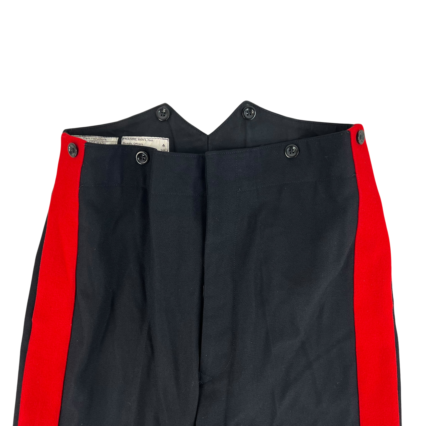 British Army Footguards Officers' Black Red Stripe Trousers - W34 L32