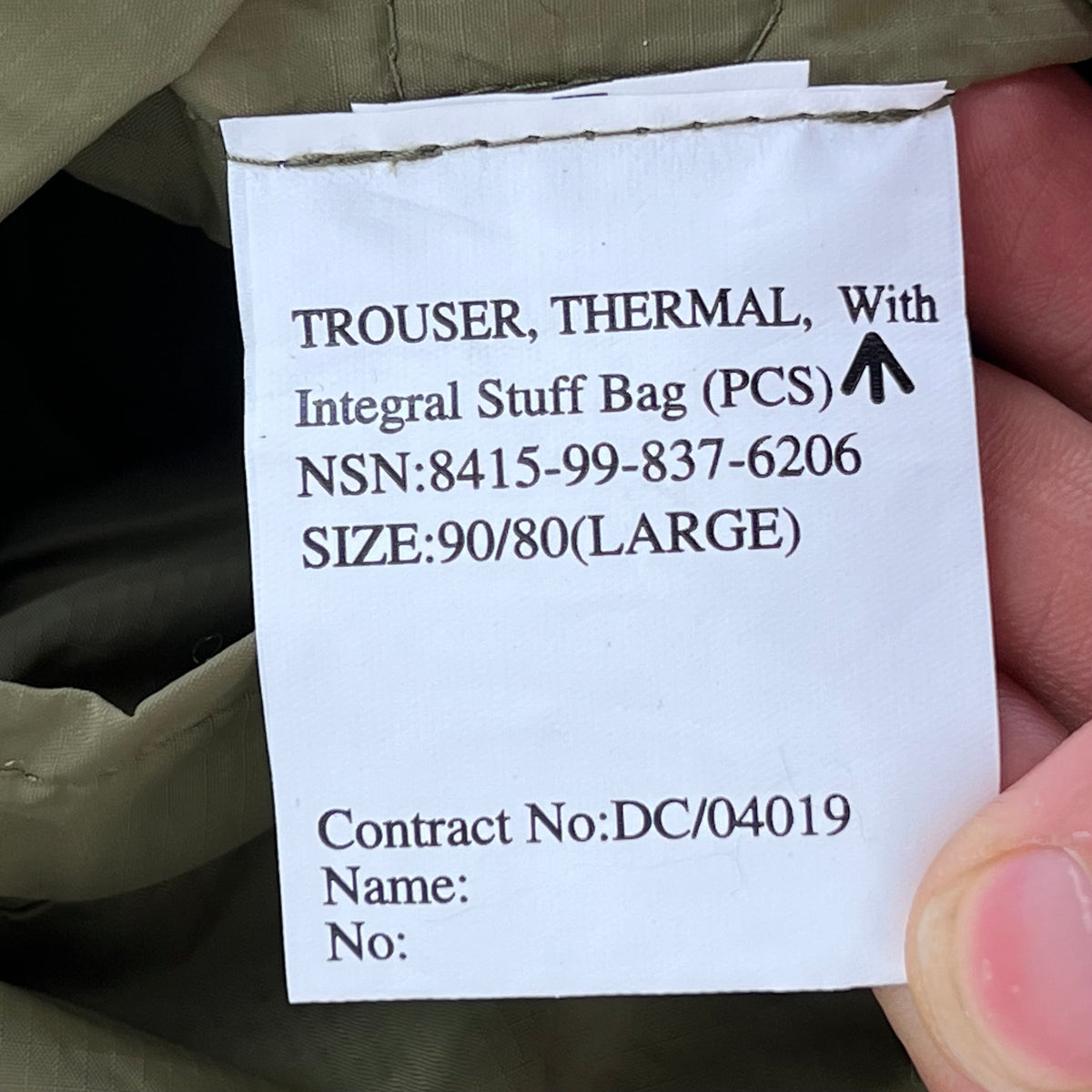British Army Olive Buffalo Thermal Trousers - W40 L31.5 Large