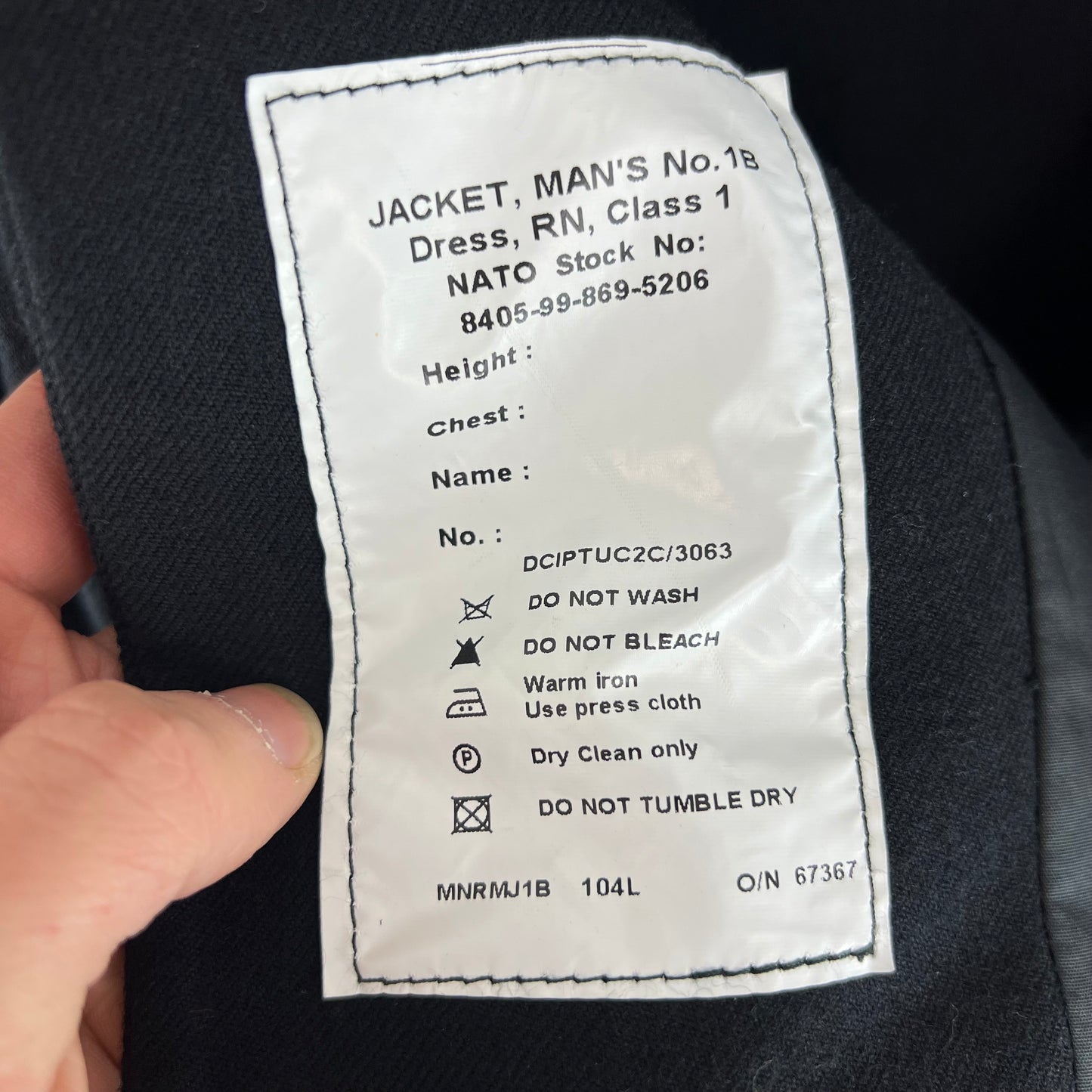 British Royal Navy Sea Cadets' No 1B Class 1 Dress Jacket - Large 104L