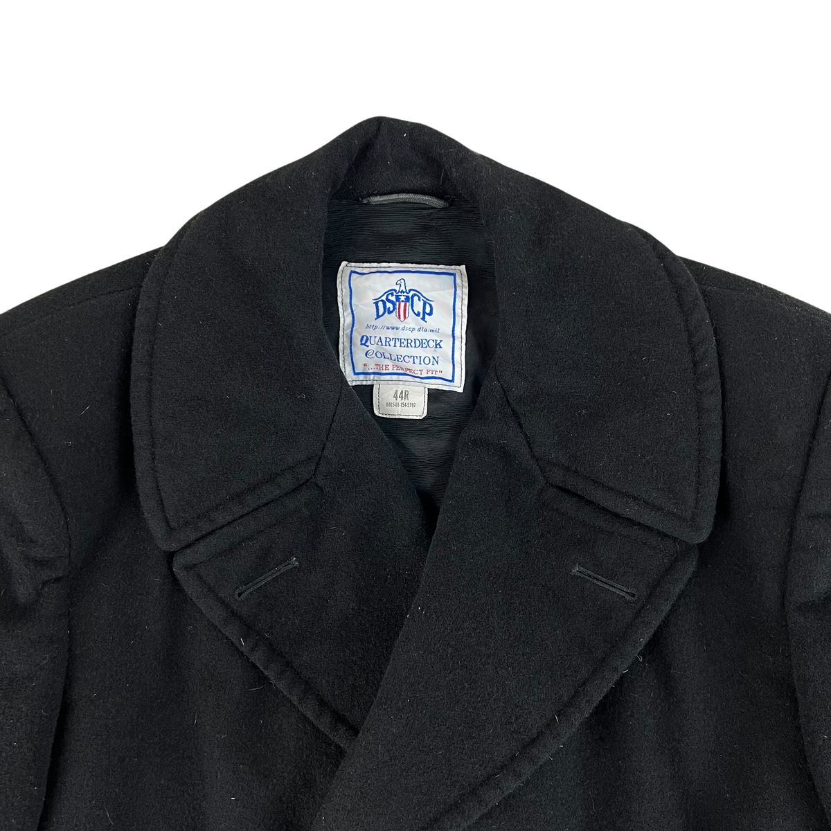 US Navy Black Wool Peacoat - Large 44R