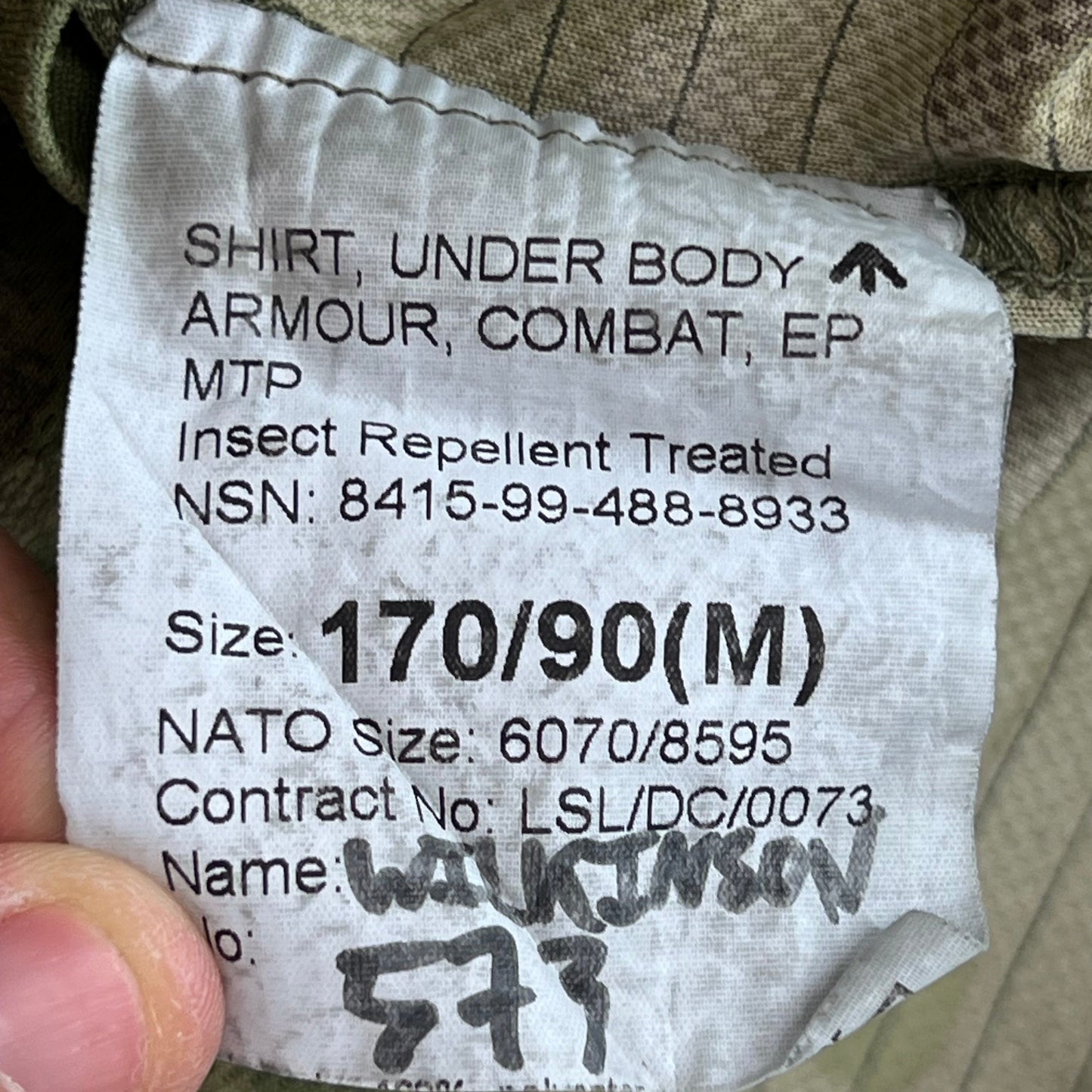 British Army MTP Camouflage MTP Body UBACS Combat Shirt - 170/90