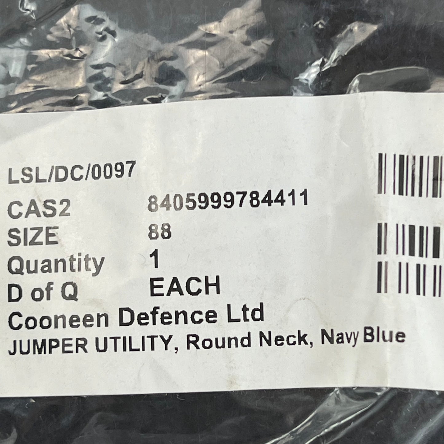 British Royal Navy Wool Crew Neck Pullover Jersey Jumper - Small 88cm