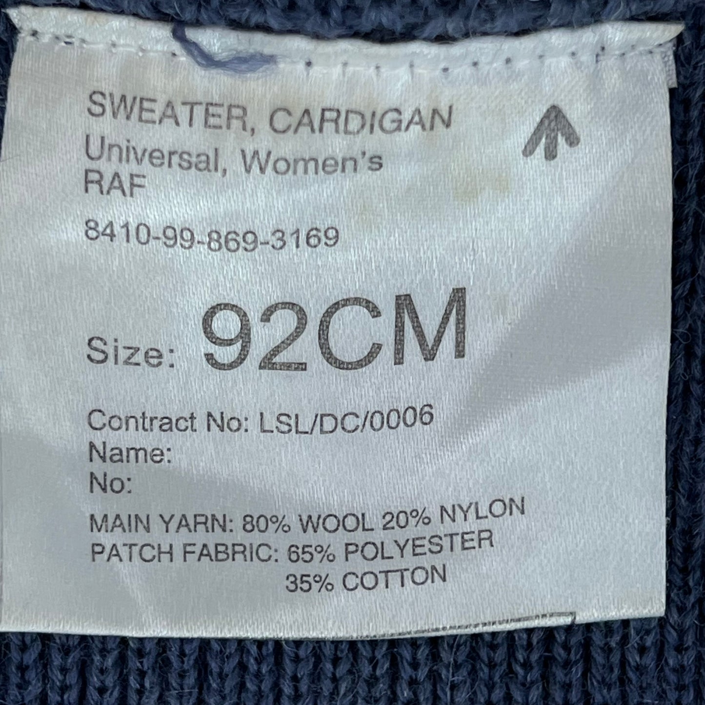 British RAF Women's Blue Grey Cardigan - Medium 92cm
