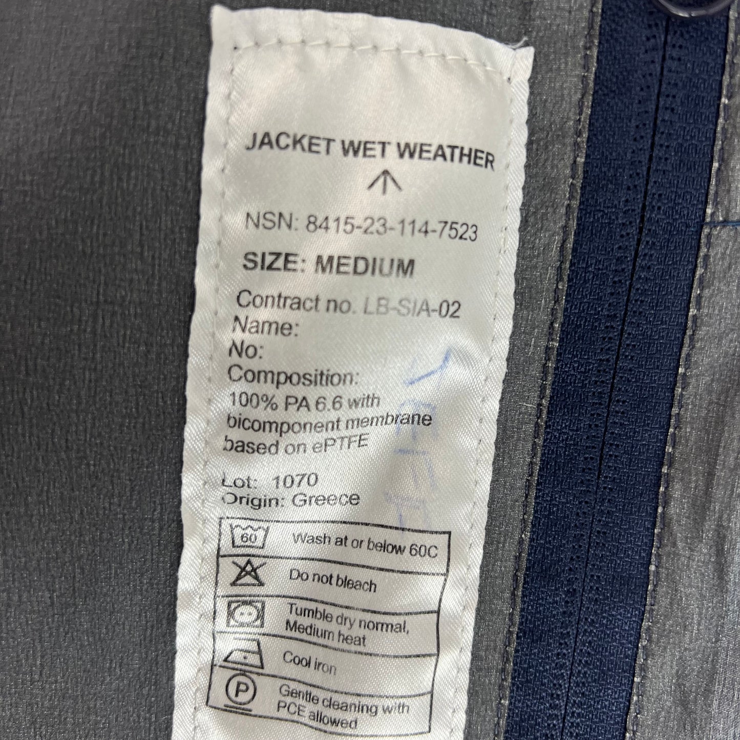 British Royal Navy Wet Weather Siamidis Goretex Jacket - Medium