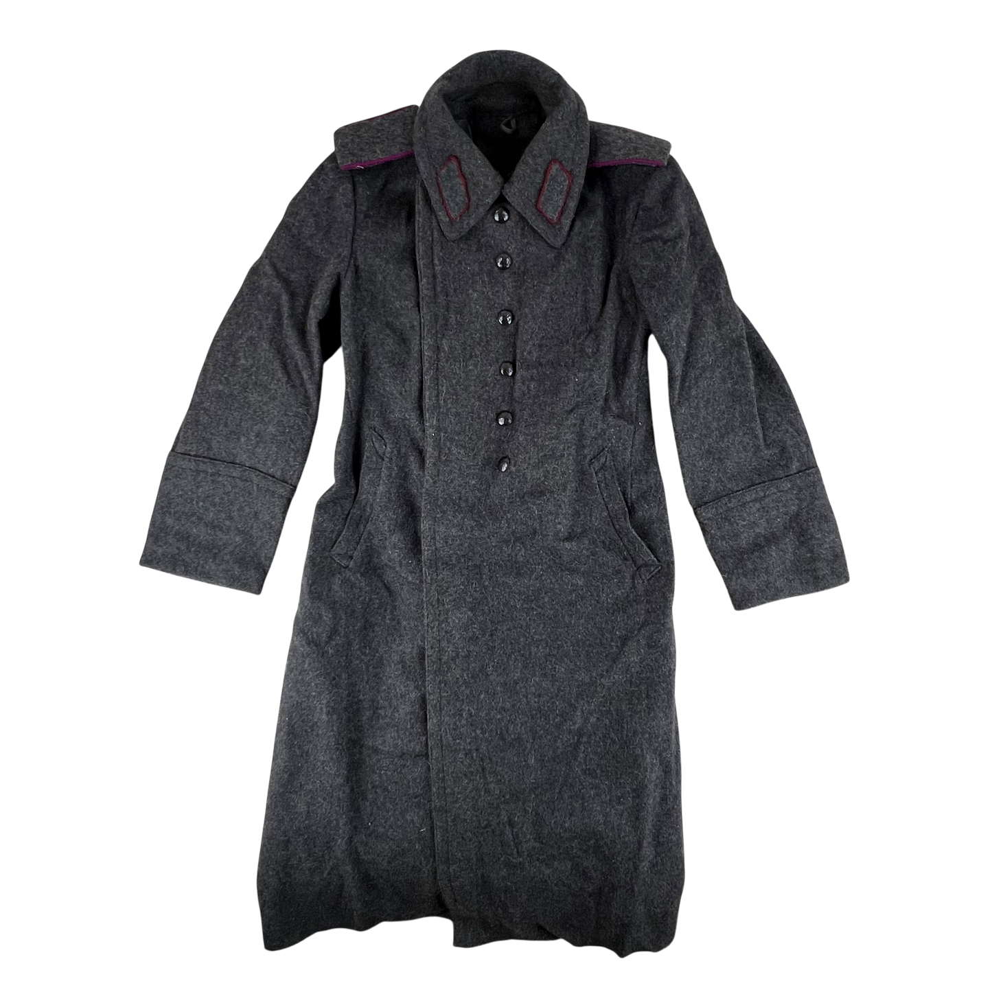 Bulgarian People's Army 80s Grey Wool Greatcoat - Medium